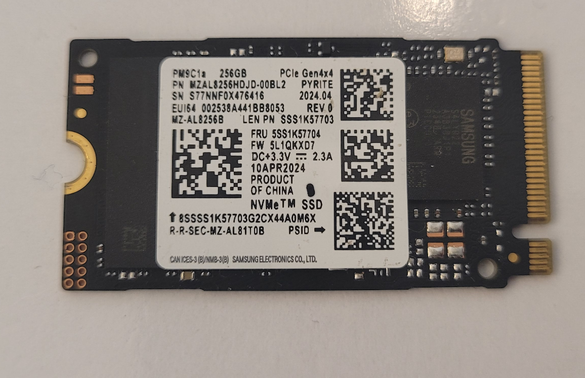 اس اس دی سایز 2242 سامسونگ مدل Samsung SSD 256GB PM9C1A