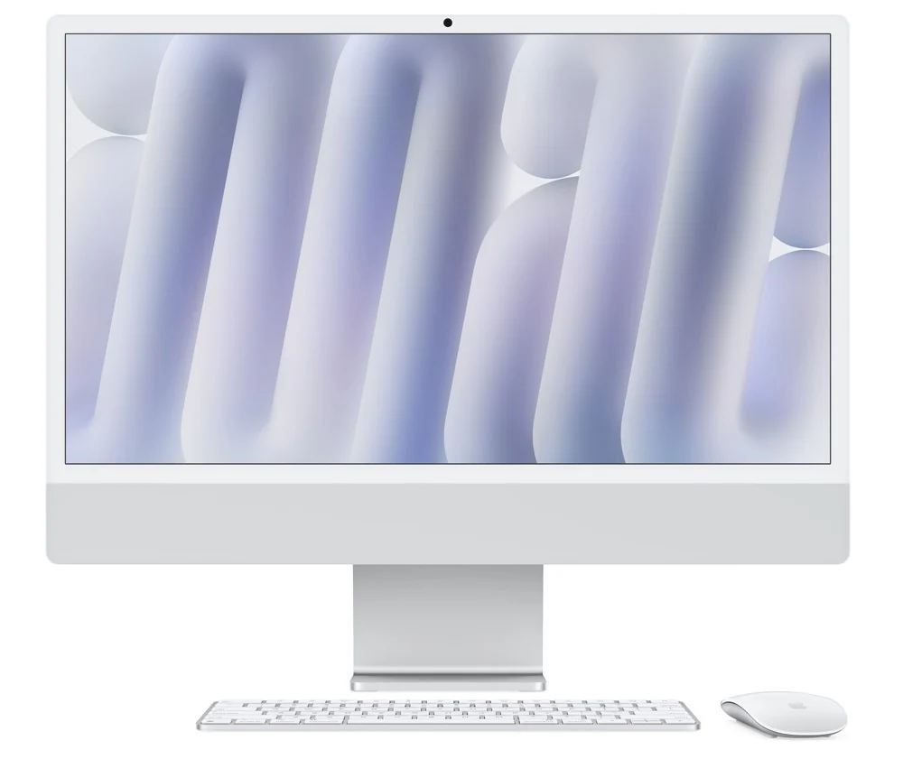 آل این وان 24 اینچی اپل مدل iMac MWUU3 2024 M4 10 Core 16GB 256SSD 10 Core GPU 24 inch Retian 4.5K Silver All ln One