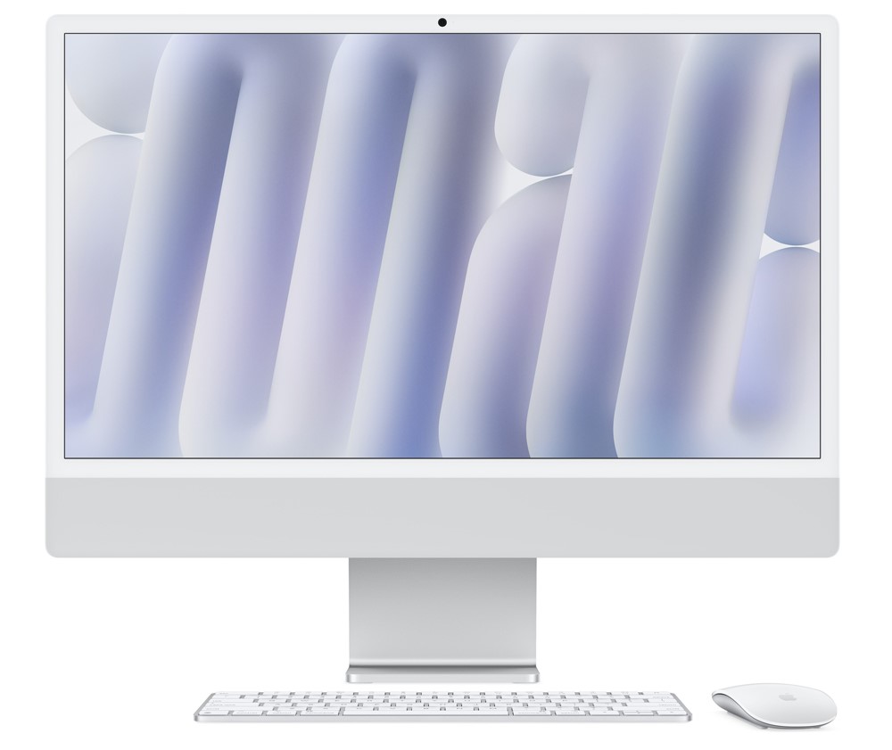 آل این وان 24 اینچی اپل مدل iMac MWUU3 2024 M4 10 Core 16GB 256SSD 10 Core GPU 24 inch Retian 4.5K Silver All ln One