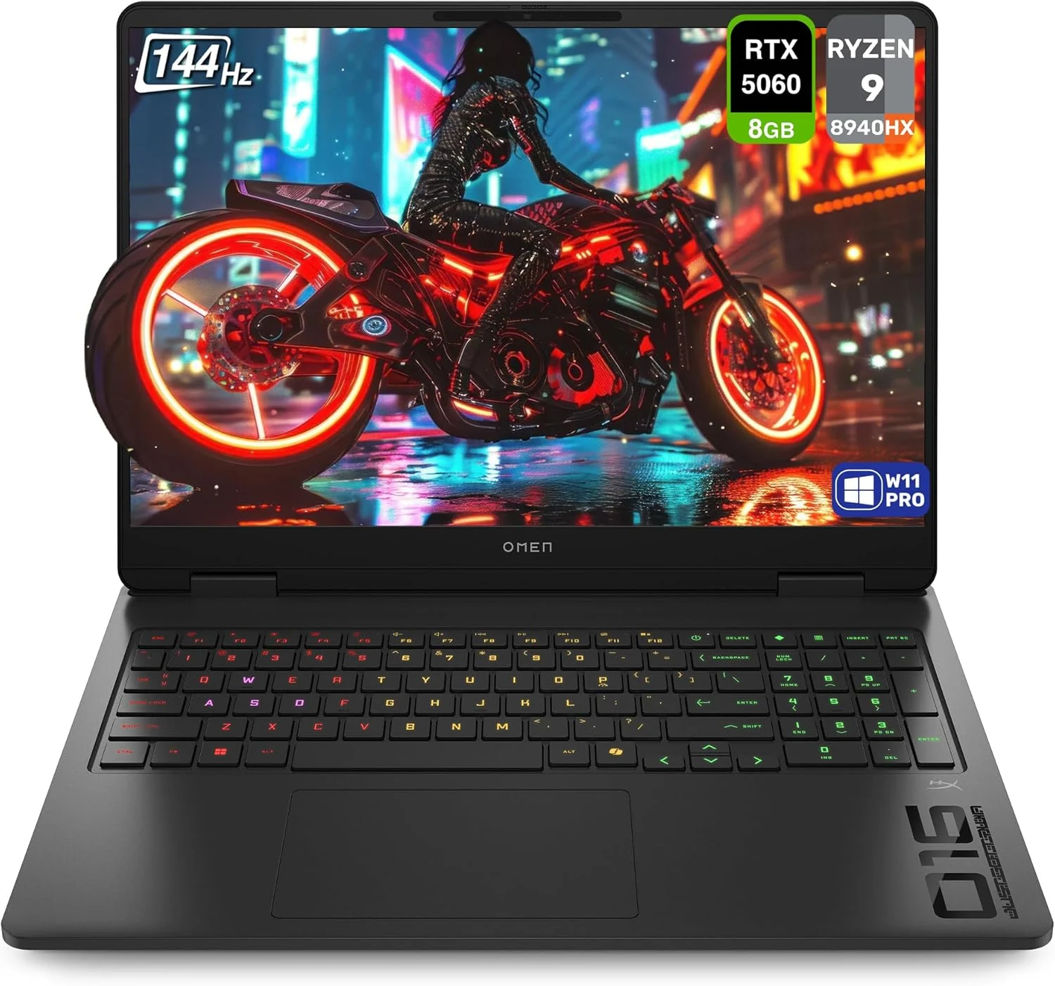 لپ تاپ گیمینگ اچ پی 16 اینچی مدل HP OMEN AP0167AX R9 8940HX 32GB 1TB SSD 8GB RTX5060 WUXGA 144Hz